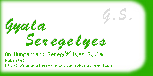 gyula seregelyes business card